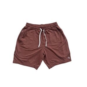 Vuori Mens Ponto Short Mahogany Heather Red Clay DreamKnit Size Small